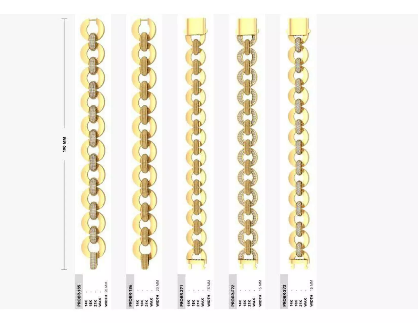 Mix Chain Bracelet 3D Jewelry Model Collection 3D print model_2