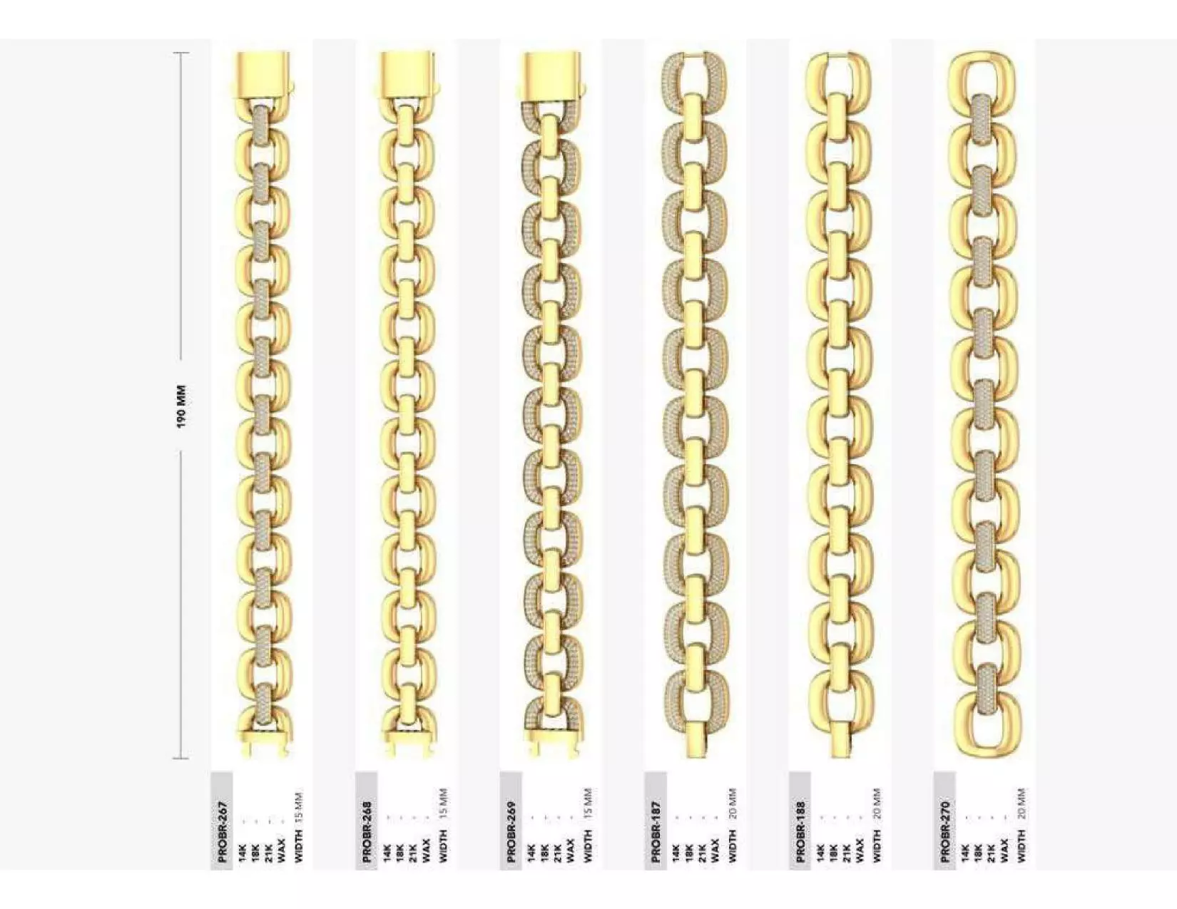 Mix Chain Bracelet 3D Jewelry Model Collection 3D print model_10