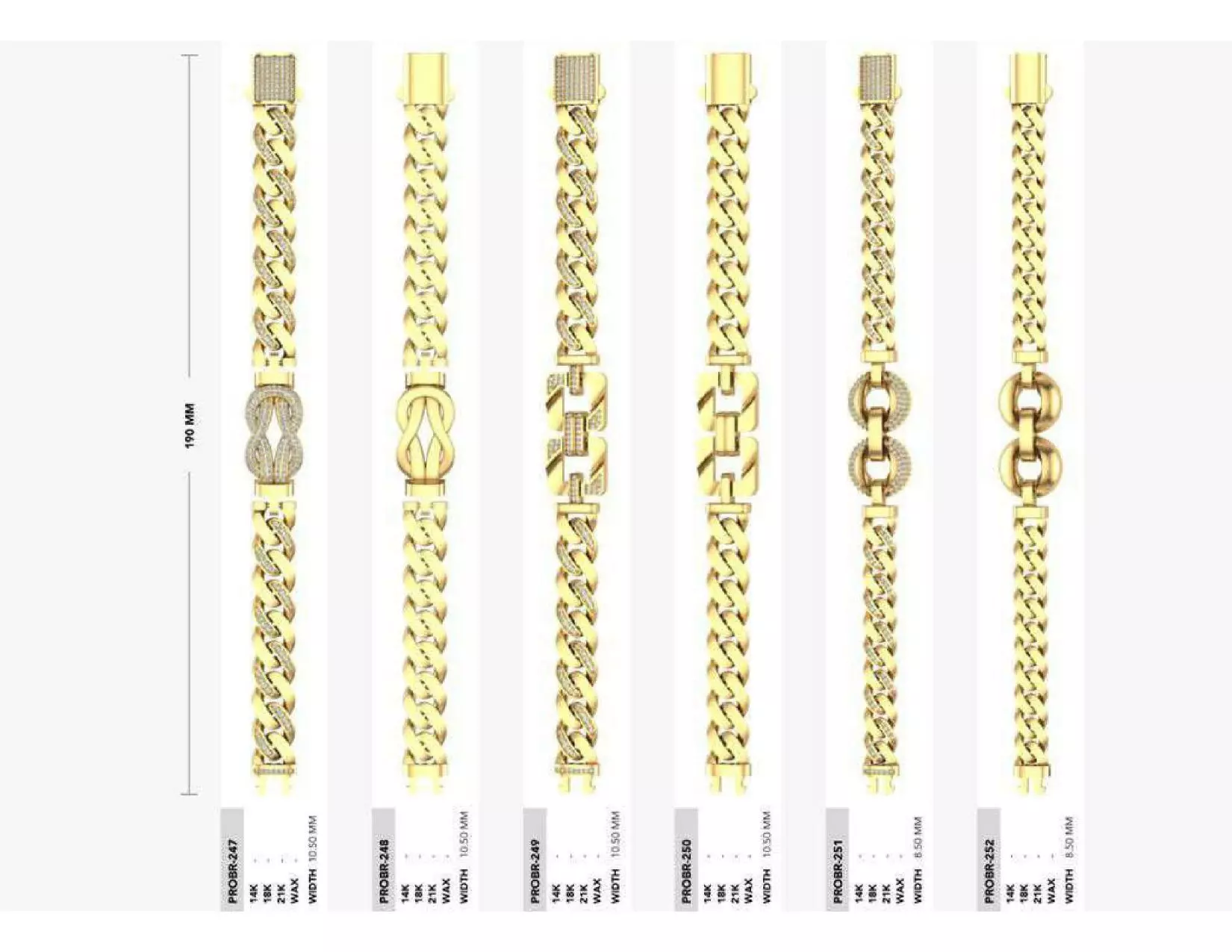 Mix Chain Bracelet 3D Jewelry Model Collection 3D print model_16