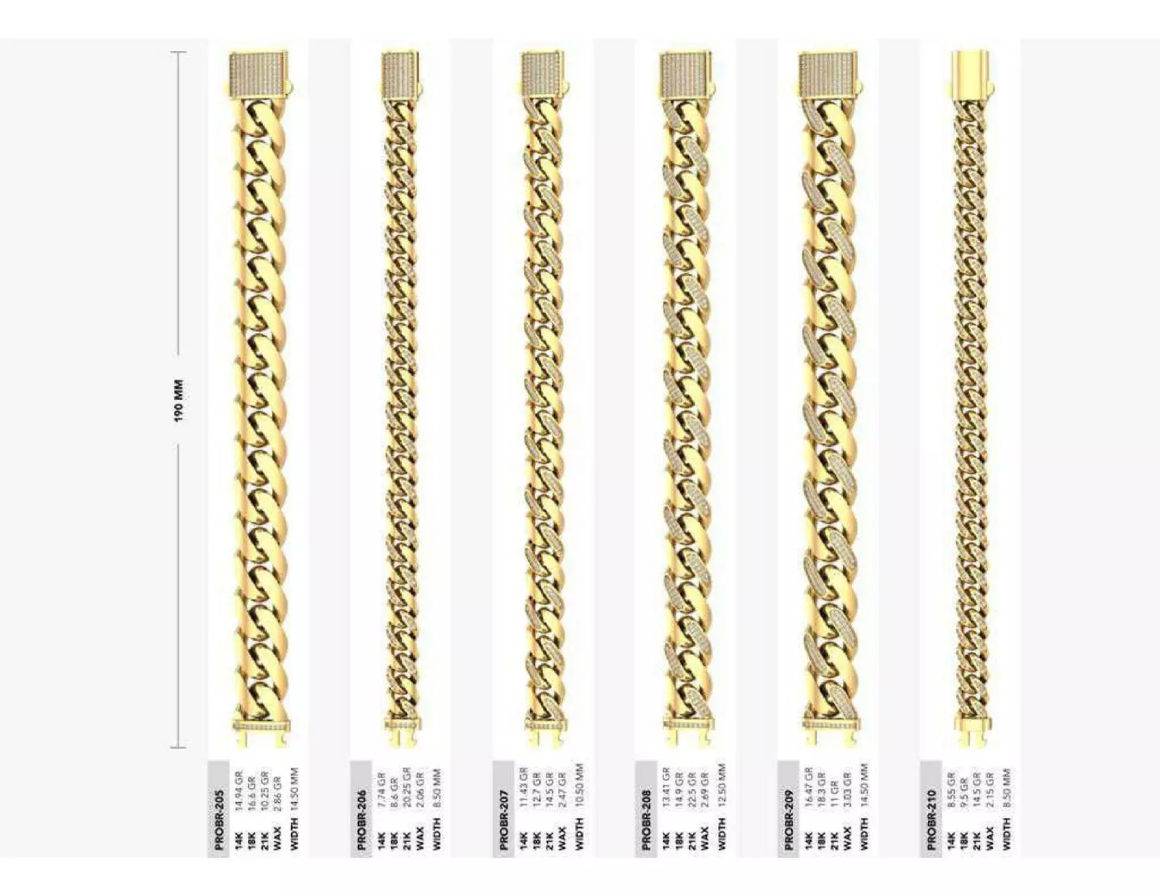 Mix Chain Bracelet 3D Jewelry Model Collection 3D print model_1