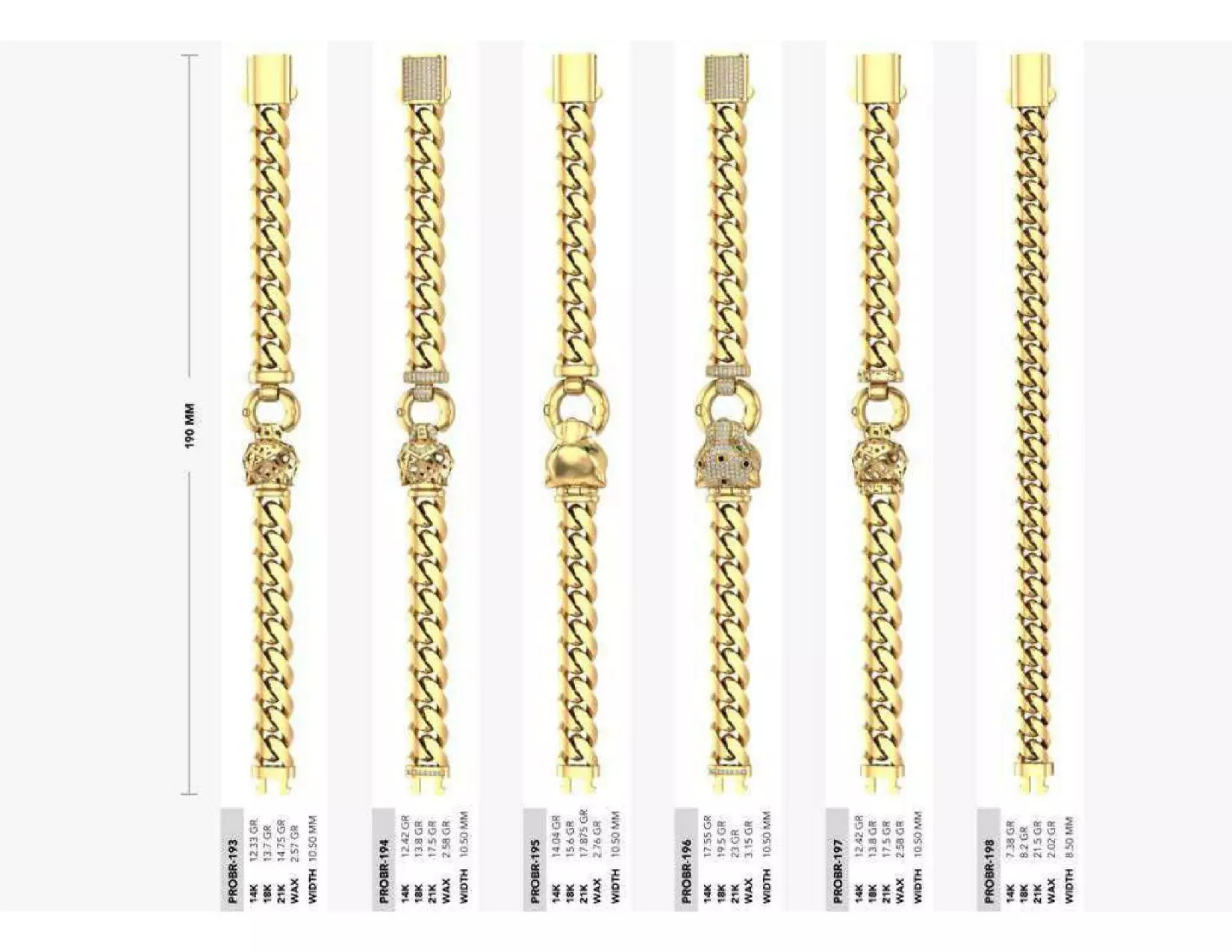 Mix Chain Bracelet 3D Jewelry Model Collection 3D print model_8