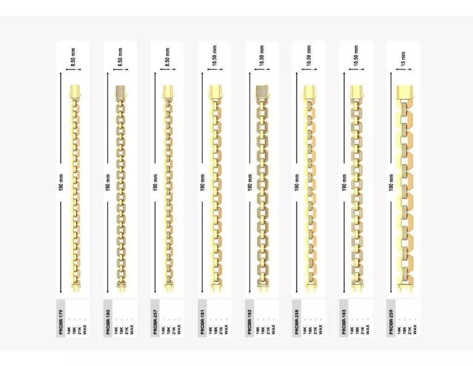 Mix Chain Bracelet 3D Jewelry Model Collection 3D print model_18