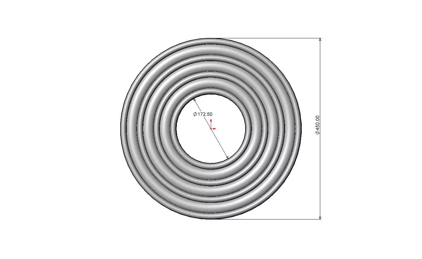 Concentric rounded loops modern ceiling rosette and wall art 3D print model_5