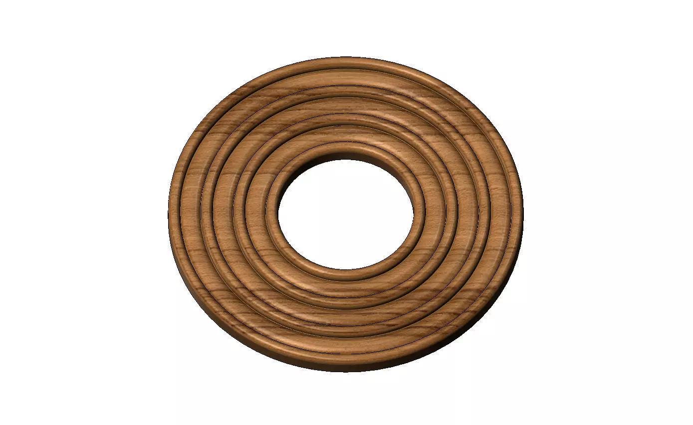 Concentric rounded loops modern ceiling rosette and wall art 3D print model_8