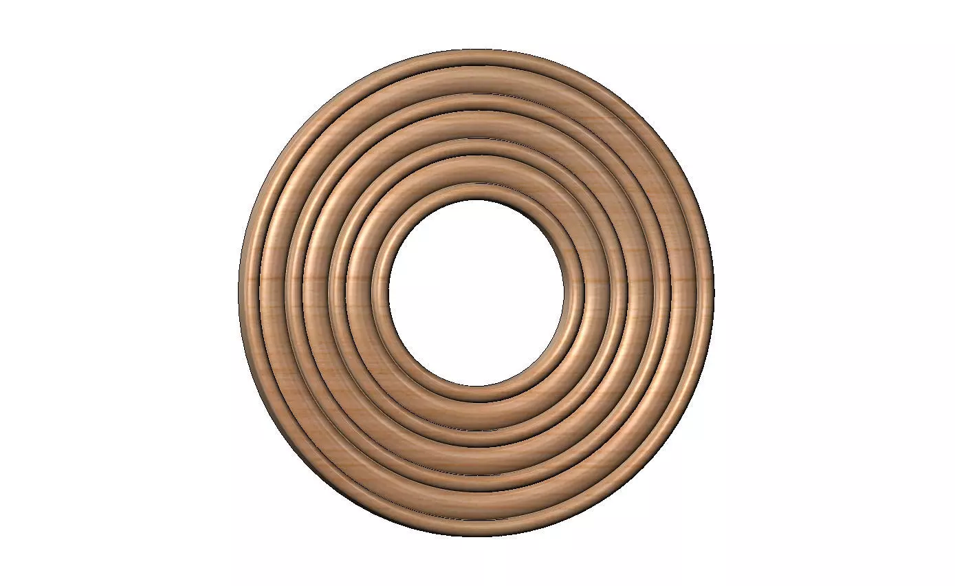 Concentric rounded loops modern ceiling rosette and wall art 3D print model_9