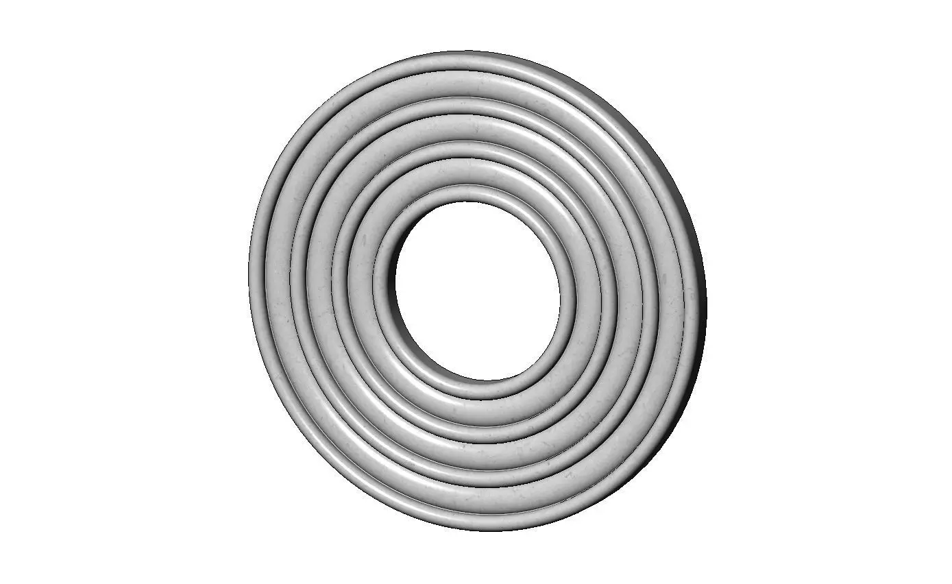 Concentric rounded loops modern ceiling rosette and wall art 3D print model_7