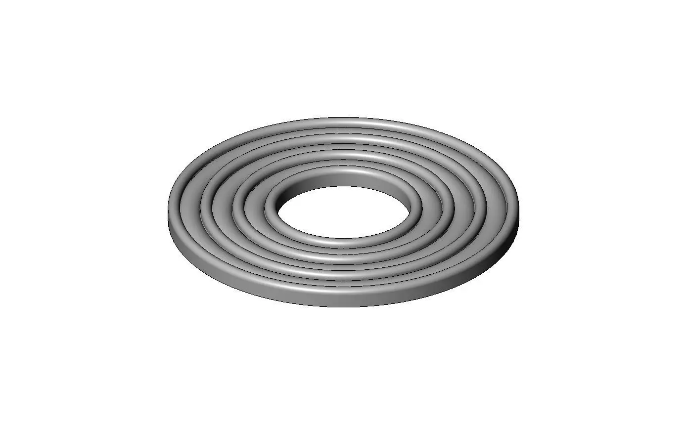 Concentric rounded loops modern ceiling rosette and wall art 3D print model_2