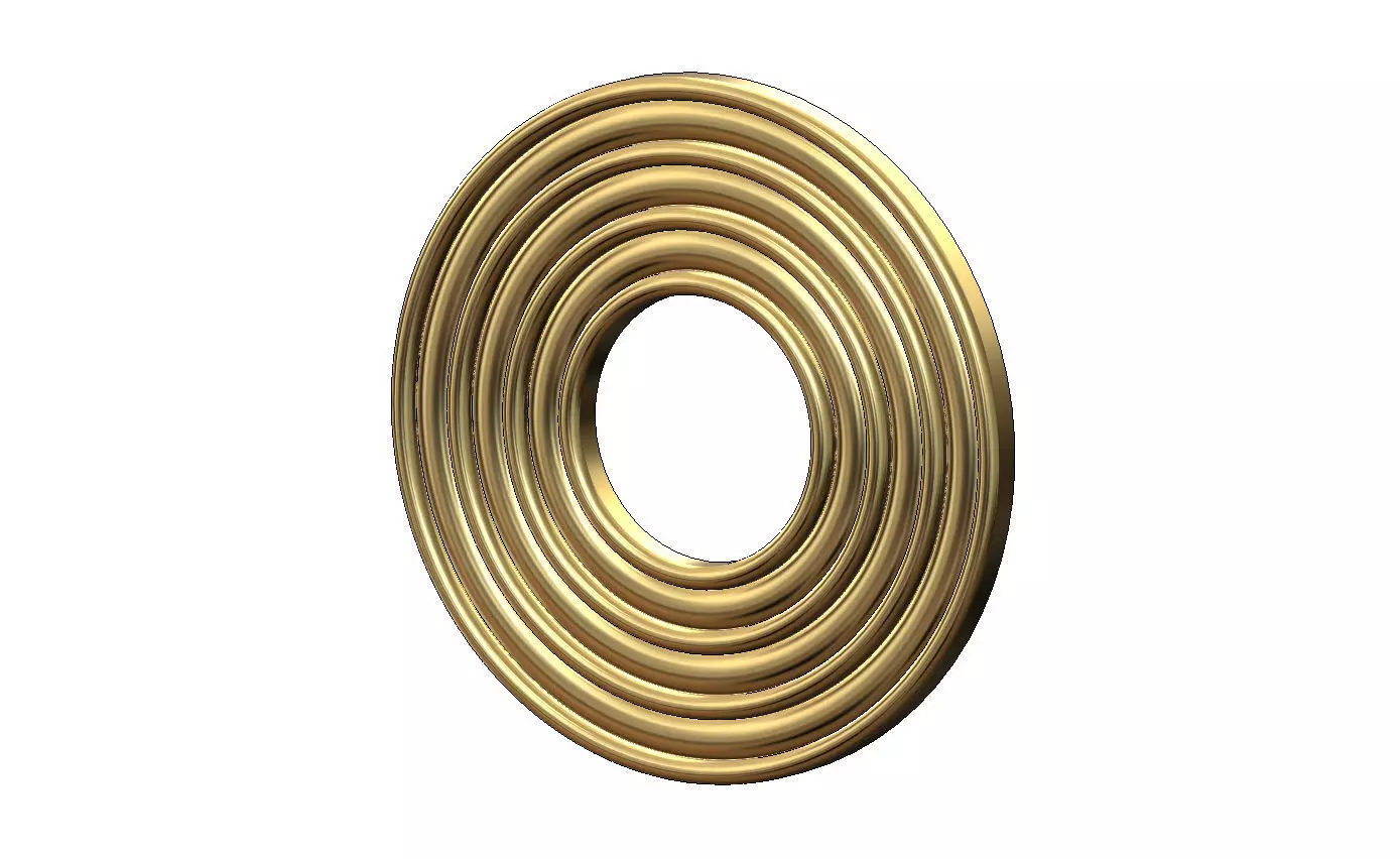 Concentric rounded loops modern ceiling rosette and wall art 3D print model_10