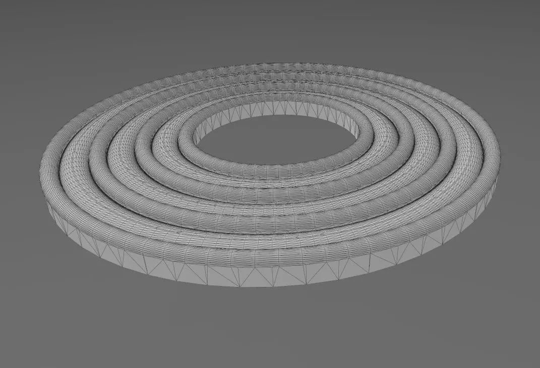 Concentric rounded loops modern ceiling rosette and wall art 3D print model_12