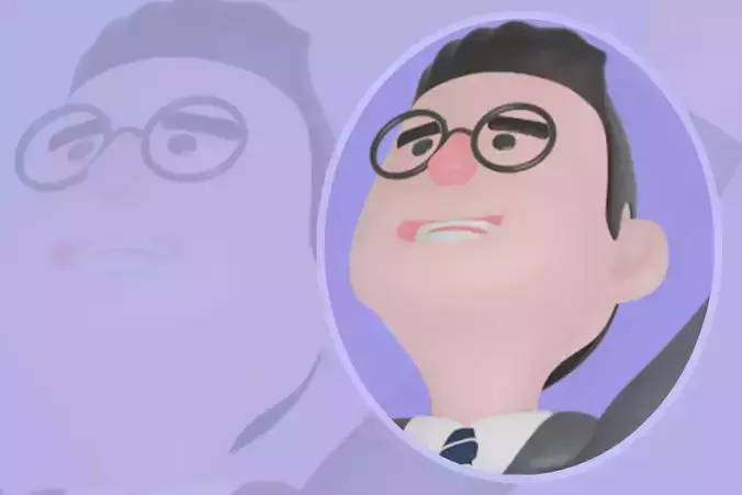 Stylized 3D Male Teacher Character - Cartoon Task Boxes Pose