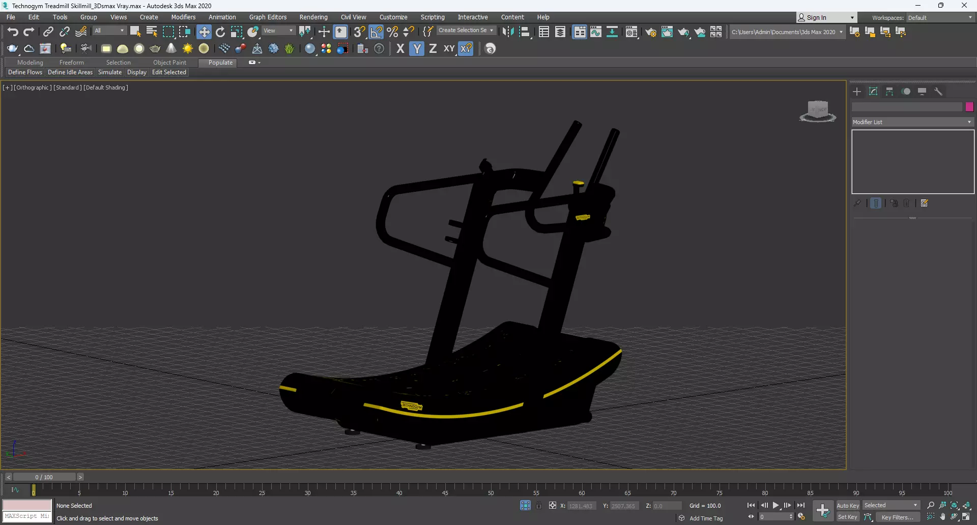 Technogym Treadmill Skillmill 3D model_11