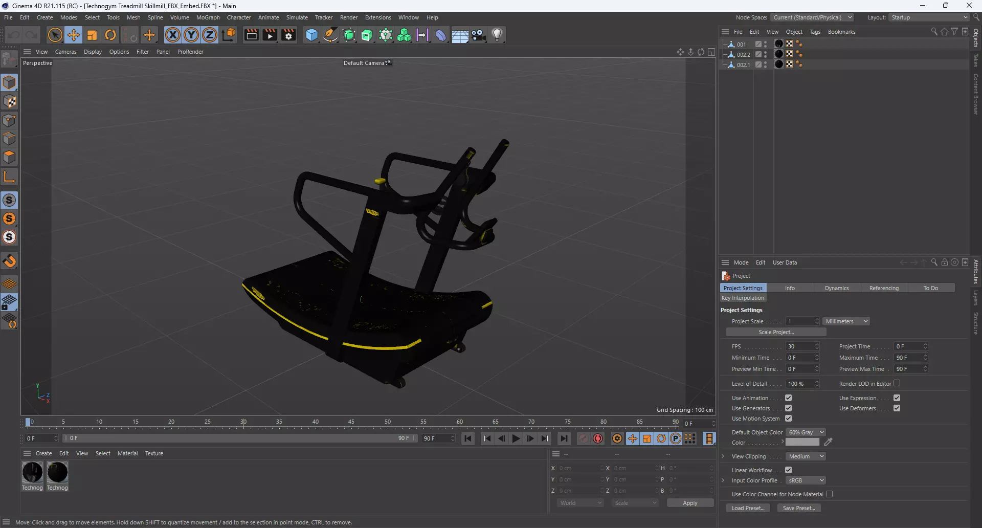Technogym Treadmill Skillmill 3D model_13