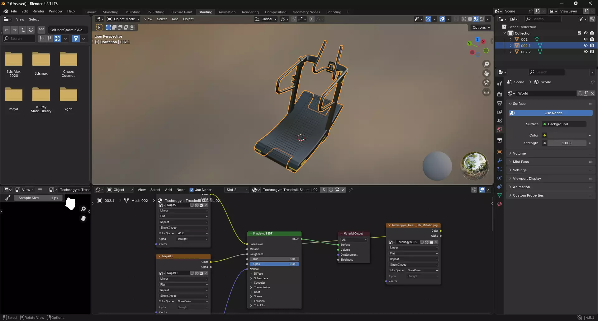 Technogym Treadmill Skillmill 3D model_12
