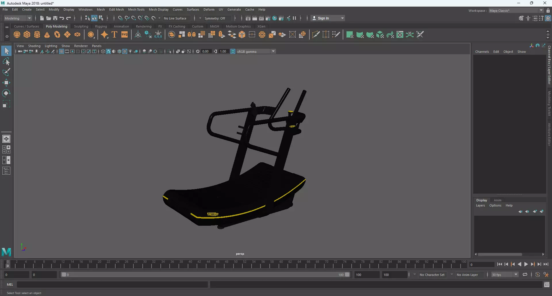 Technogym Treadmill Skillmill 3D model_14