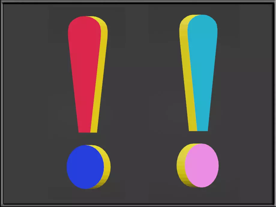 Exclamation Mark Sign Low-poly 3D model_1