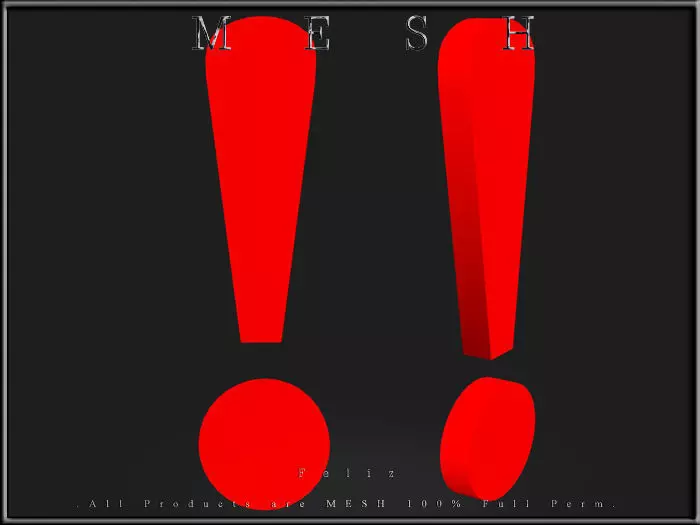 Exclamation Mark Sign Low-poly 3D model_0