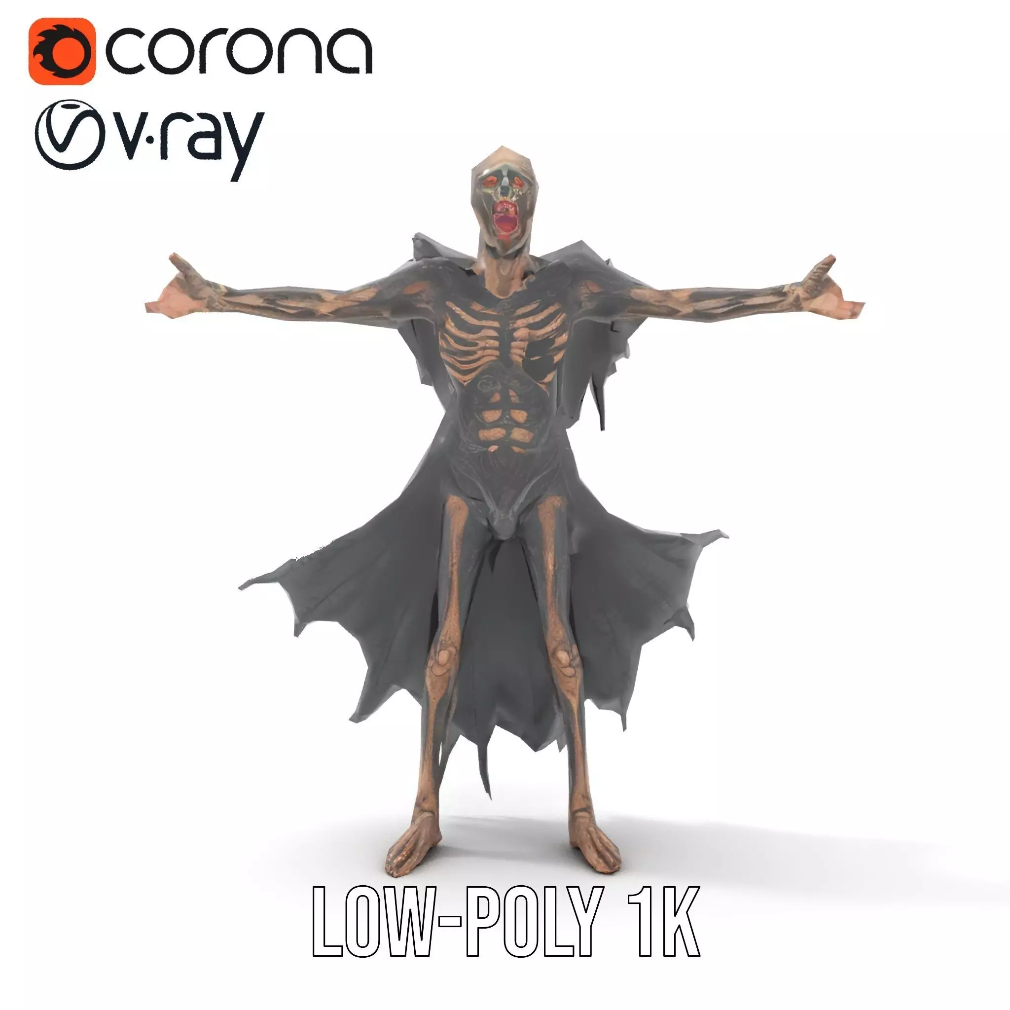 Horror Skeleton Creature Model Pack Low-poly 3D model_30