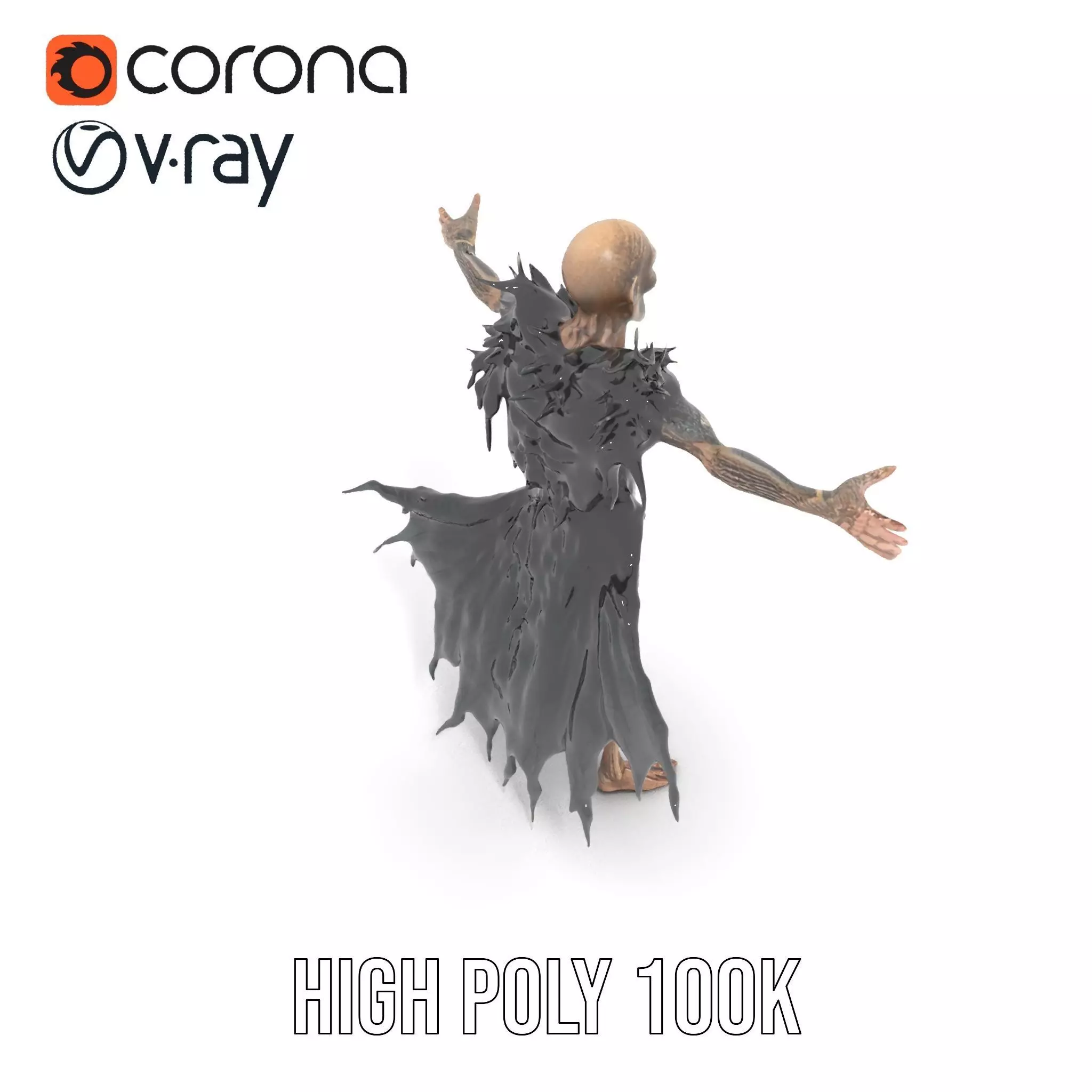 Horror Skeleton Creature Model Pack Low-poly 3D model_22