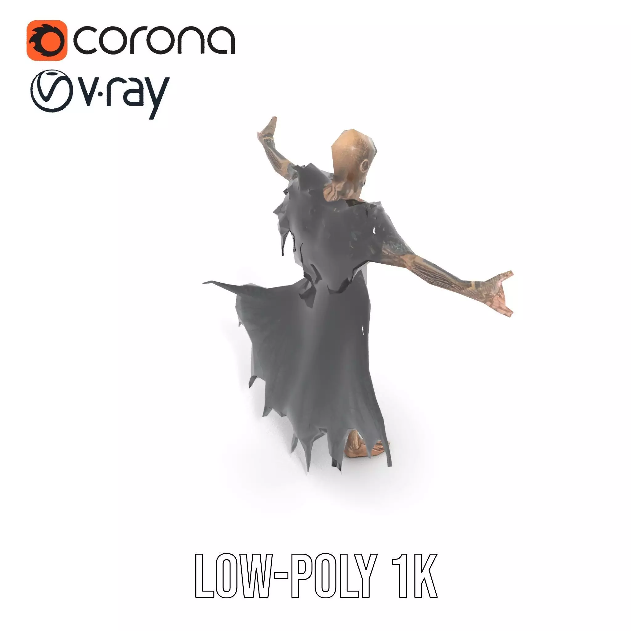 Horror Skeleton Creature Model Pack Low-poly 3D model_8