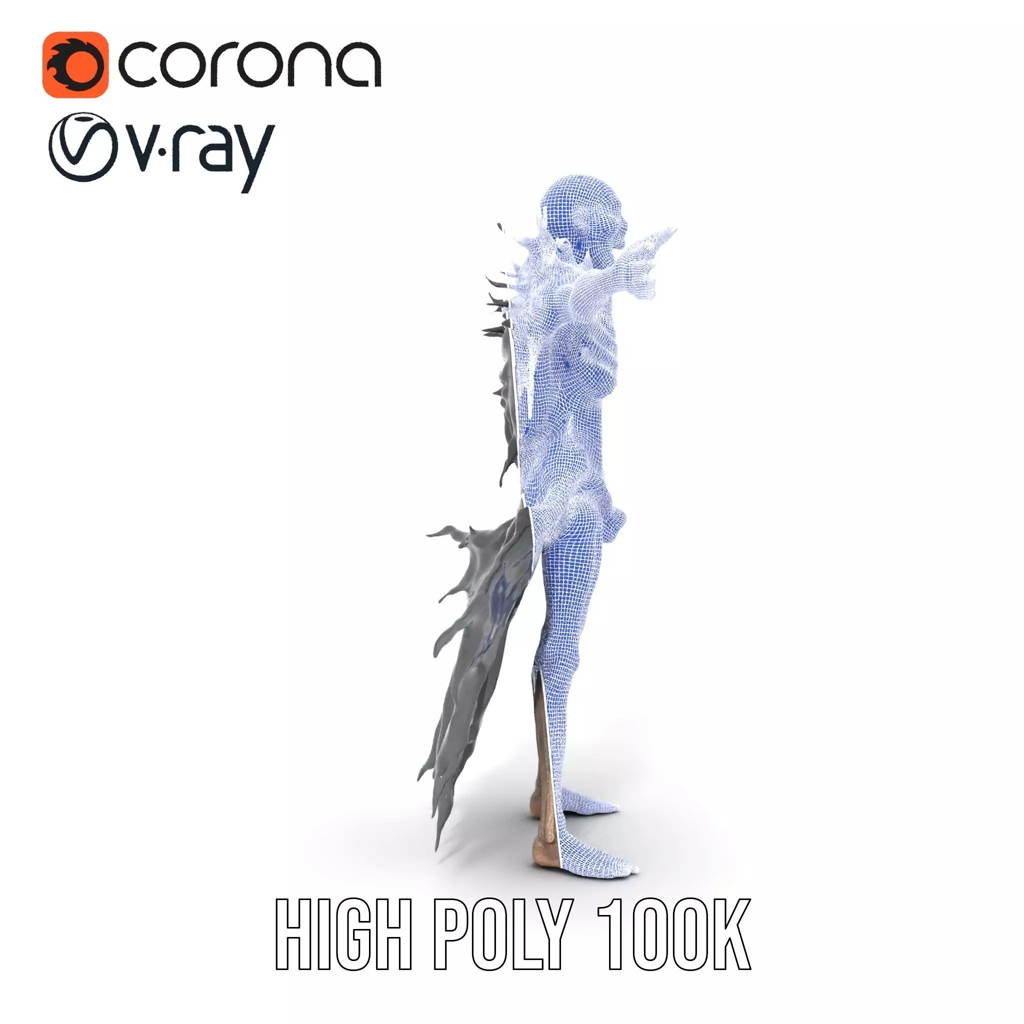 Horror Skeleton Creature Model Pack Low-poly 3D model_32