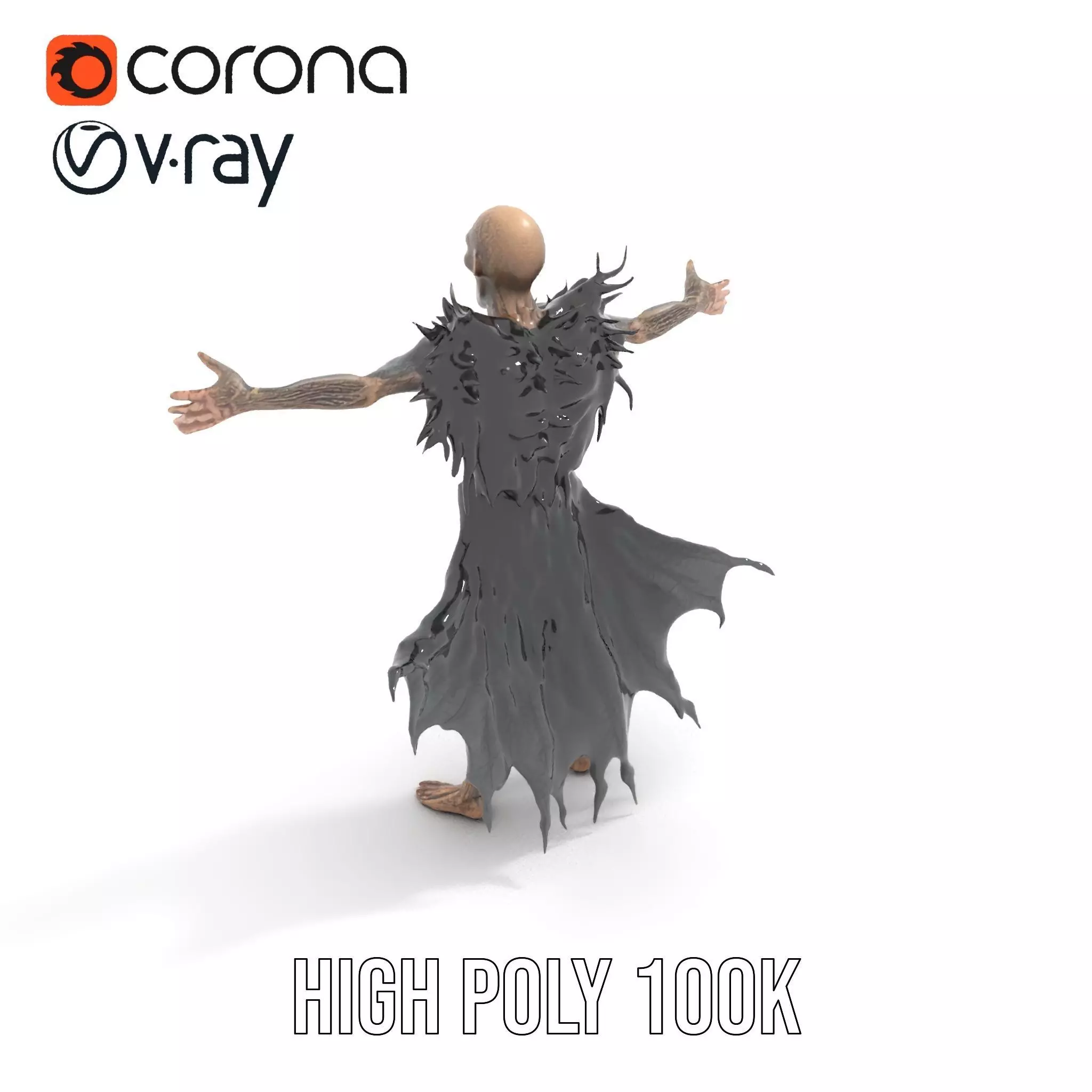 Horror Skeleton Creature Model Pack Low-poly 3D model_16