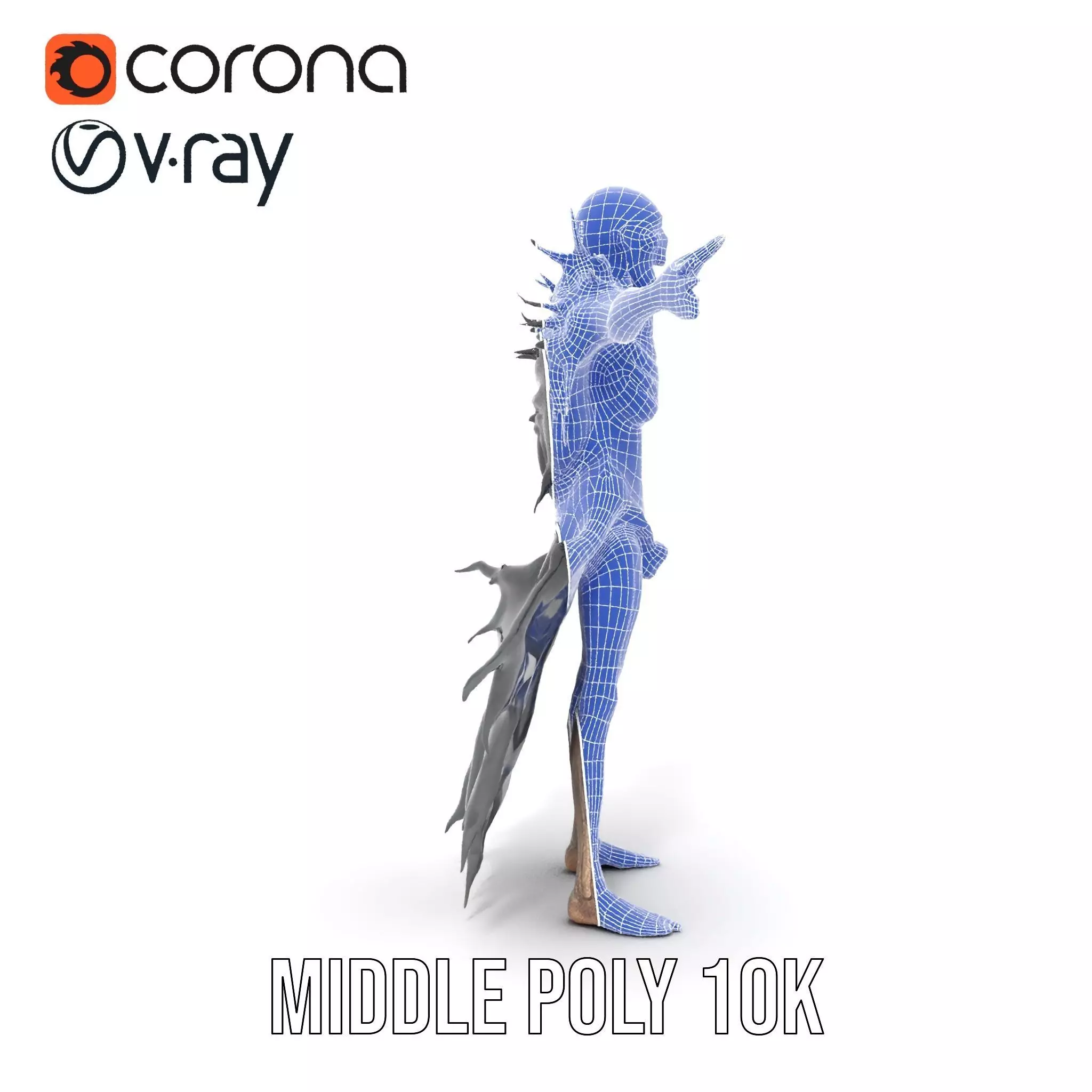 Horror Skeleton Creature Model Pack Low-poly 3D model_29