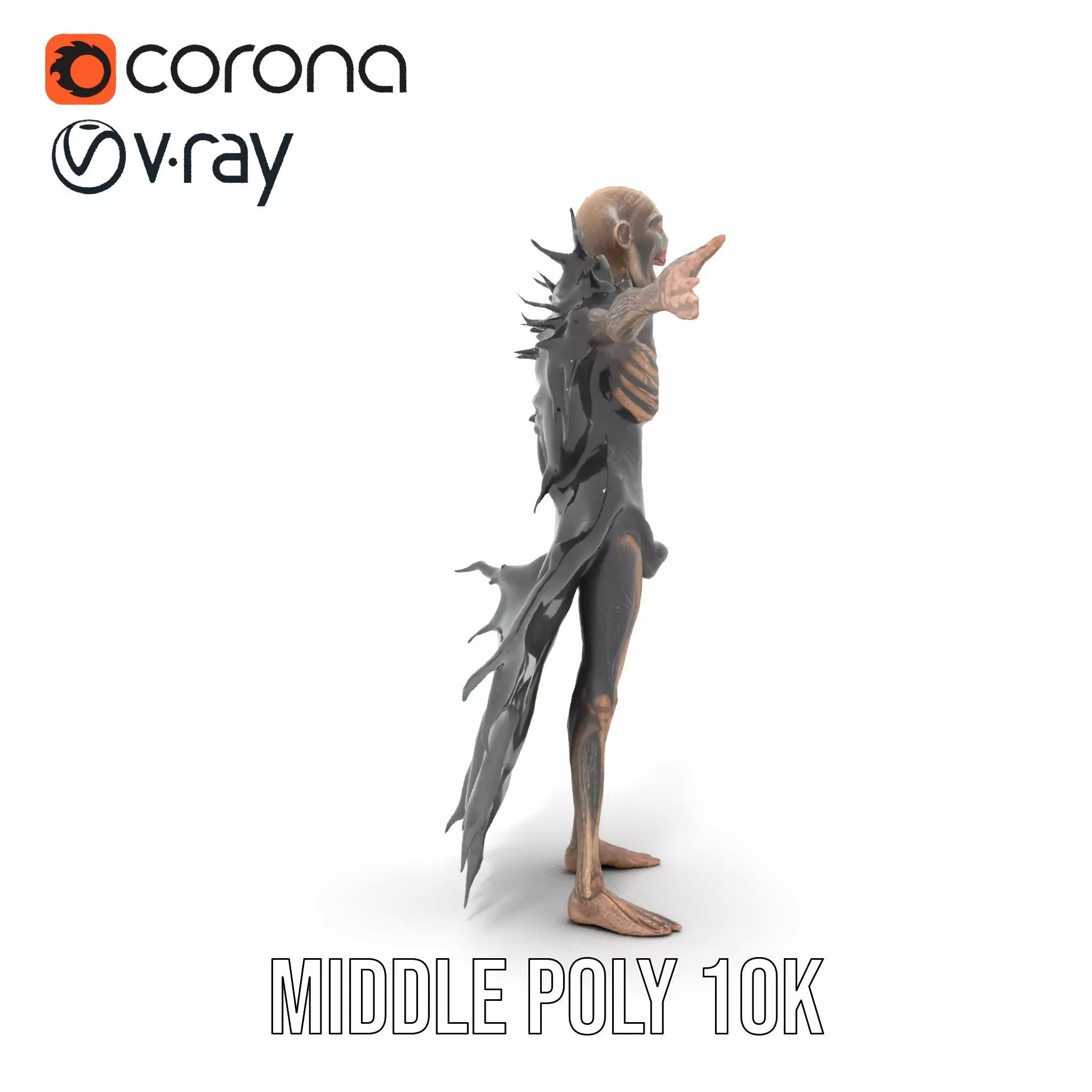 Horror Skeleton Creature Model Pack Low-poly 3D model_26