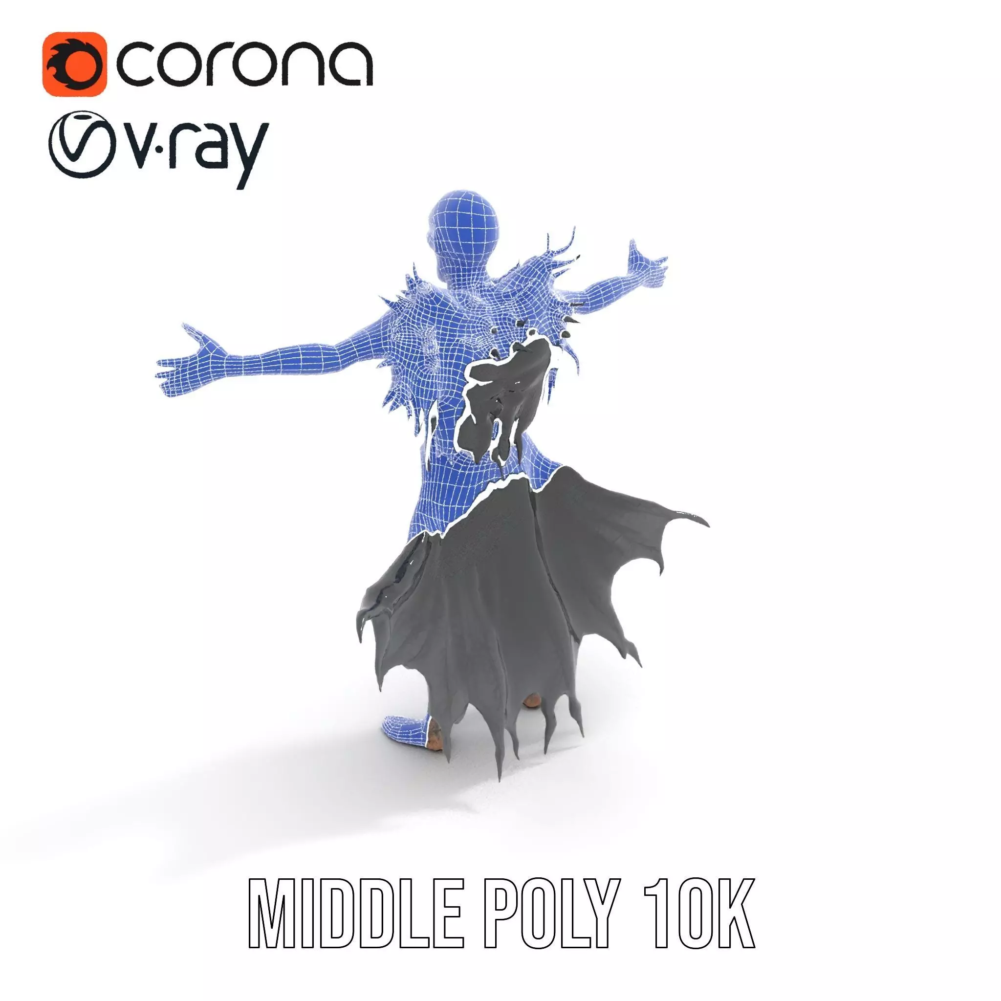 Horror Skeleton Creature Model Pack Low-poly 3D model_5