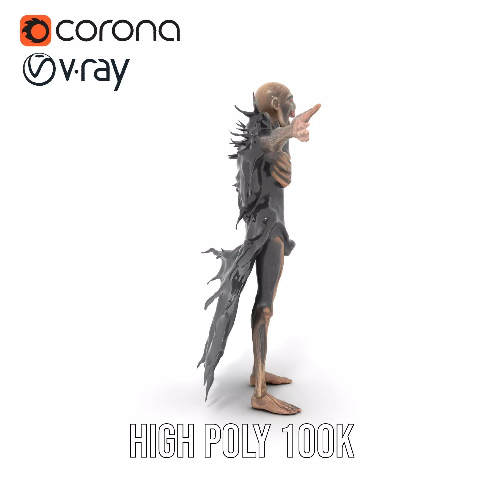 Horror Skeleton Creature Model Pack Low-poly 3D model_19