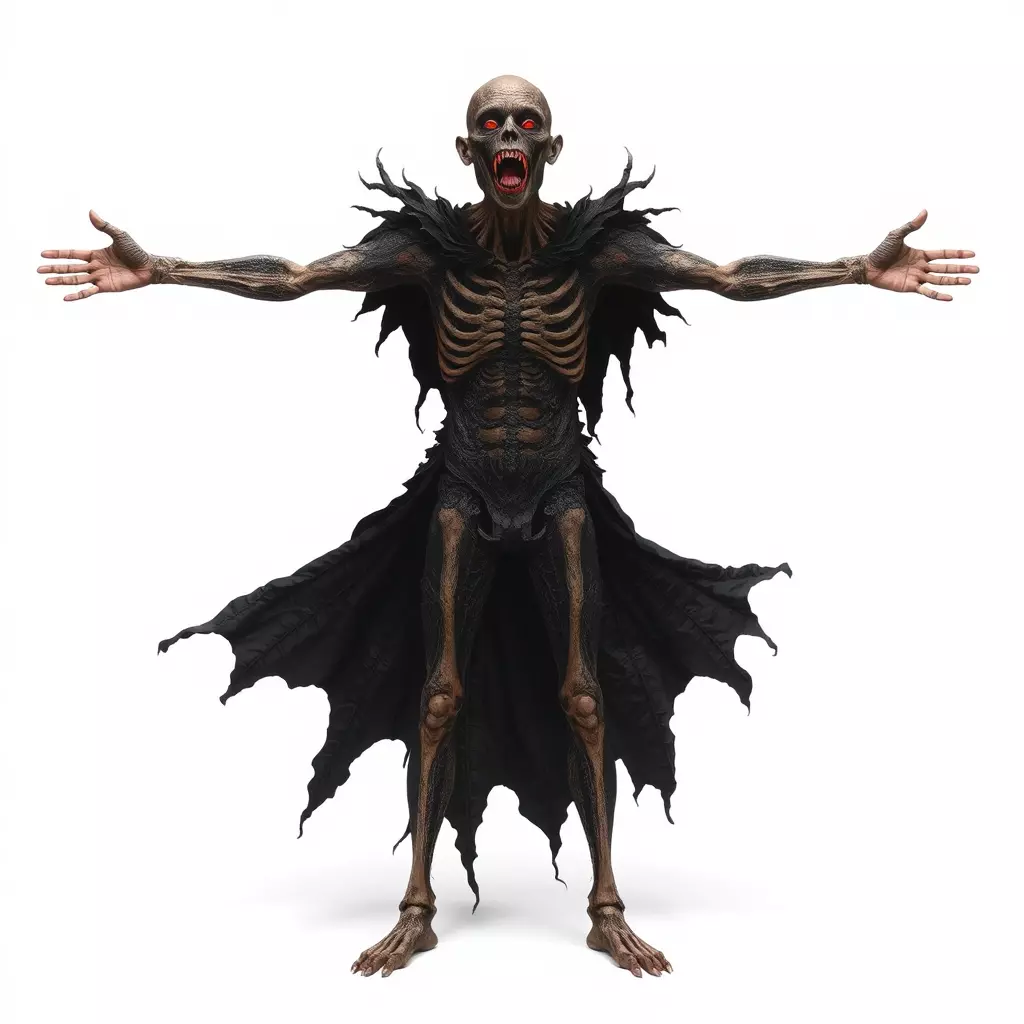 Horror Skeleton Creature Model Pack Low-poly 3D model_2