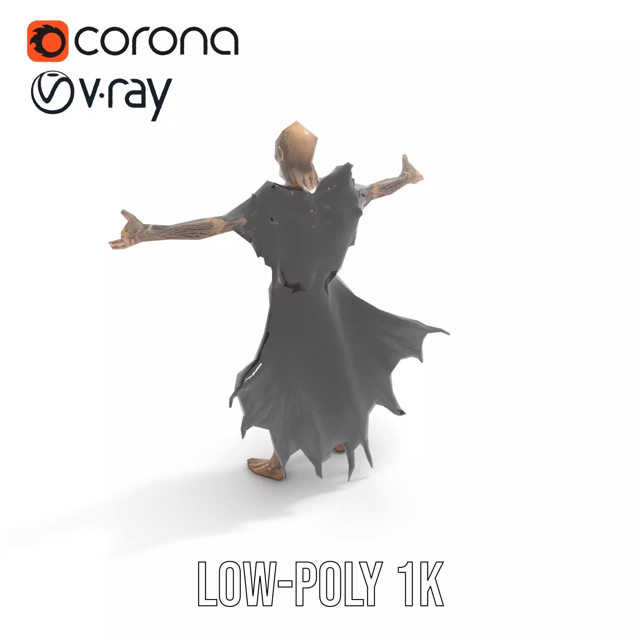 Horror Skeleton Creature Model Pack Low-poly 3D model_10