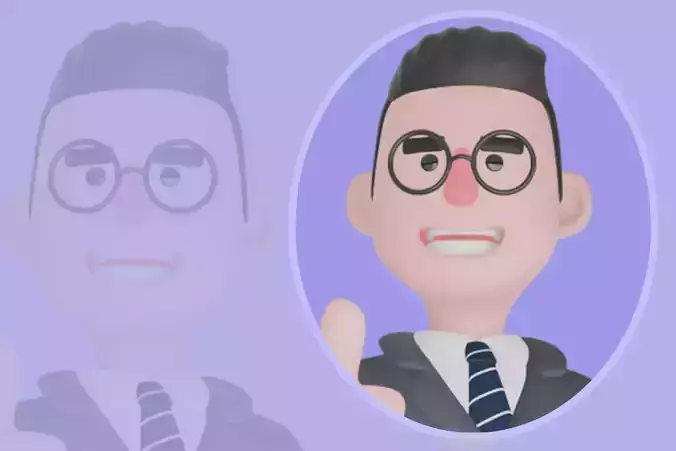 Stylized 3D Male Teacher Character - Cartoon Thumbs Up Pose