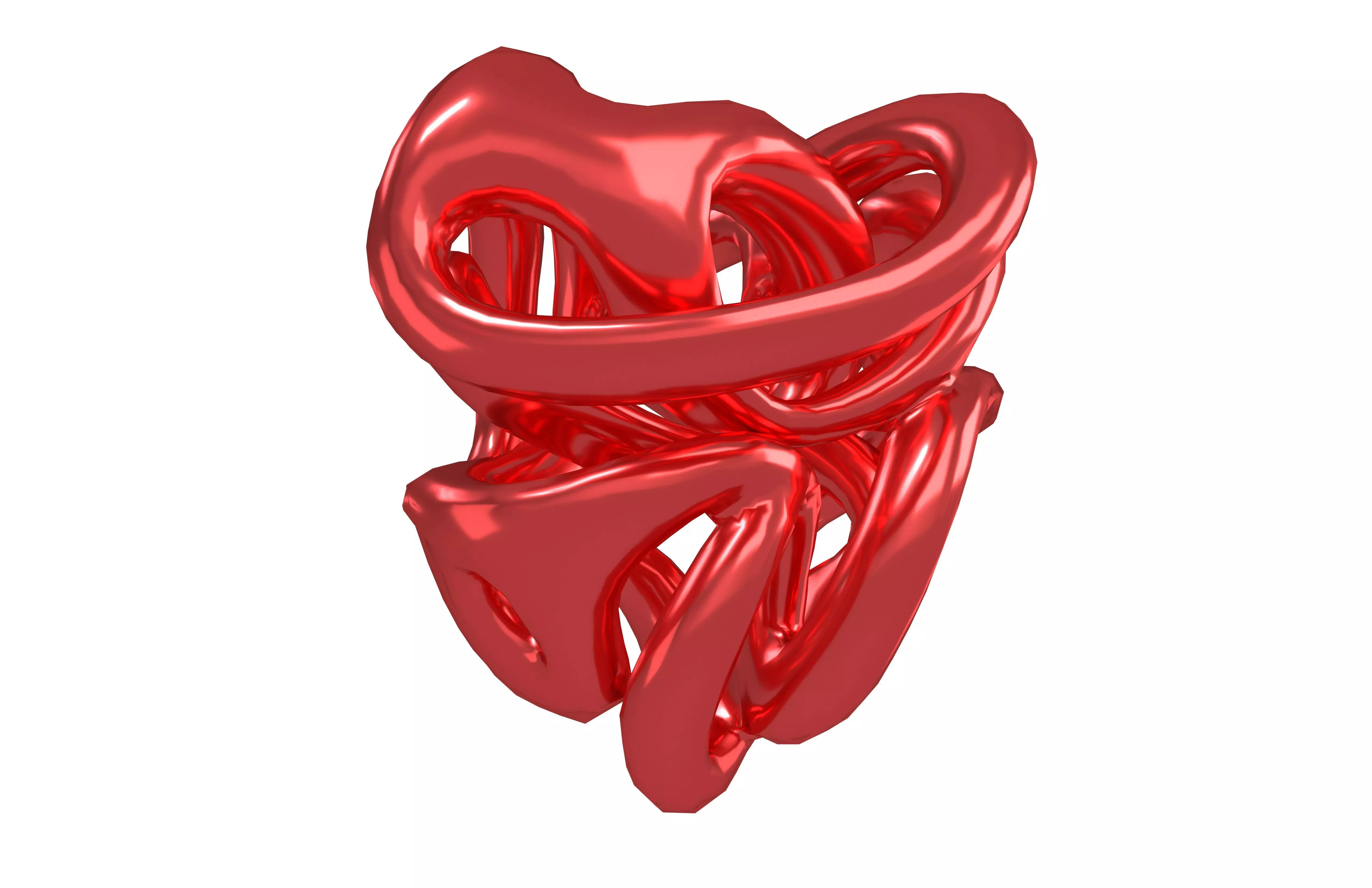 Abstract Heart Shape v2 003 Low-poly 3D model_3