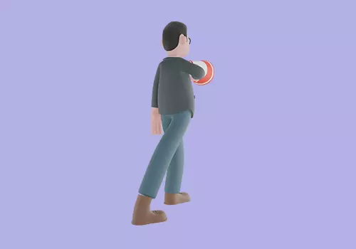 Stylized 3D Male Teacher Character - Cartoon Walking Megaphone 3D model_5