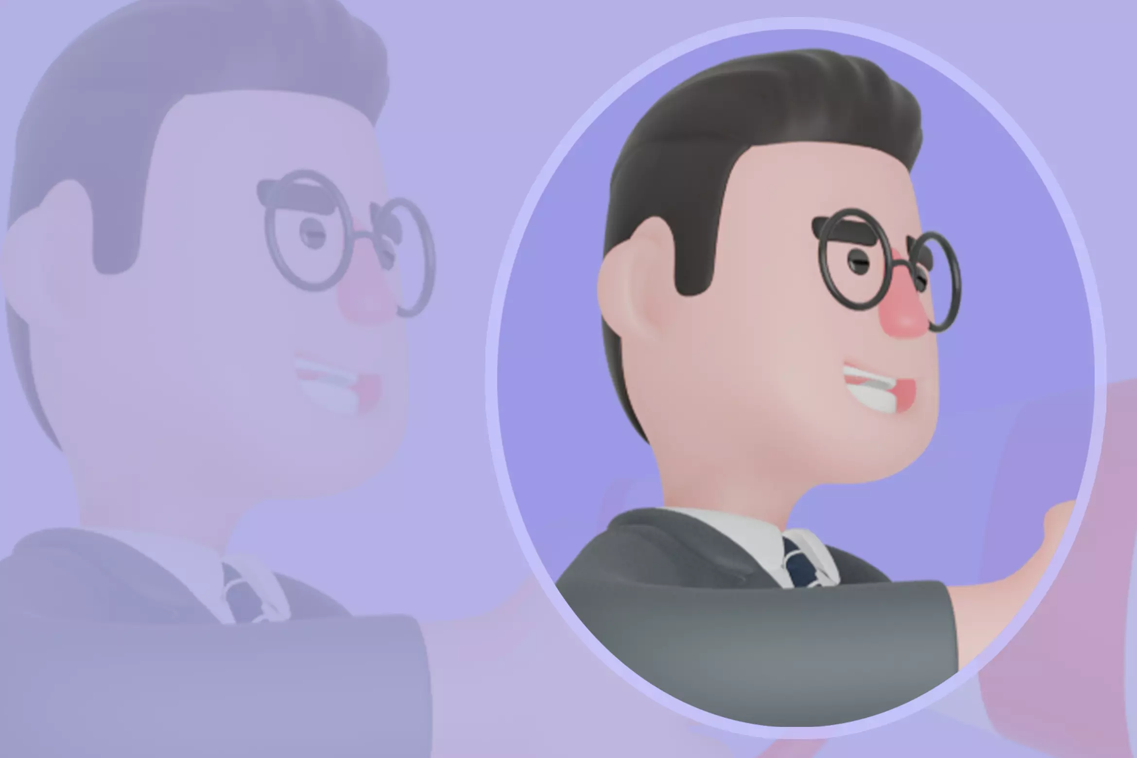 Stylized 3D Male Teacher Character - Cartoon Walking Megaphone 3D model_0