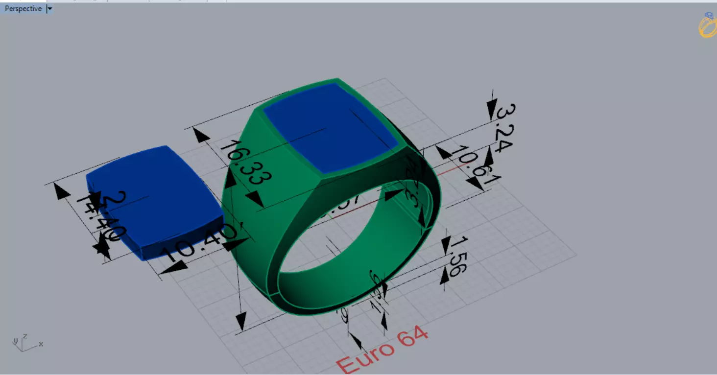 Man Gold Signet STL Ring with Onyx Stone Model mr0246 3D print model_9