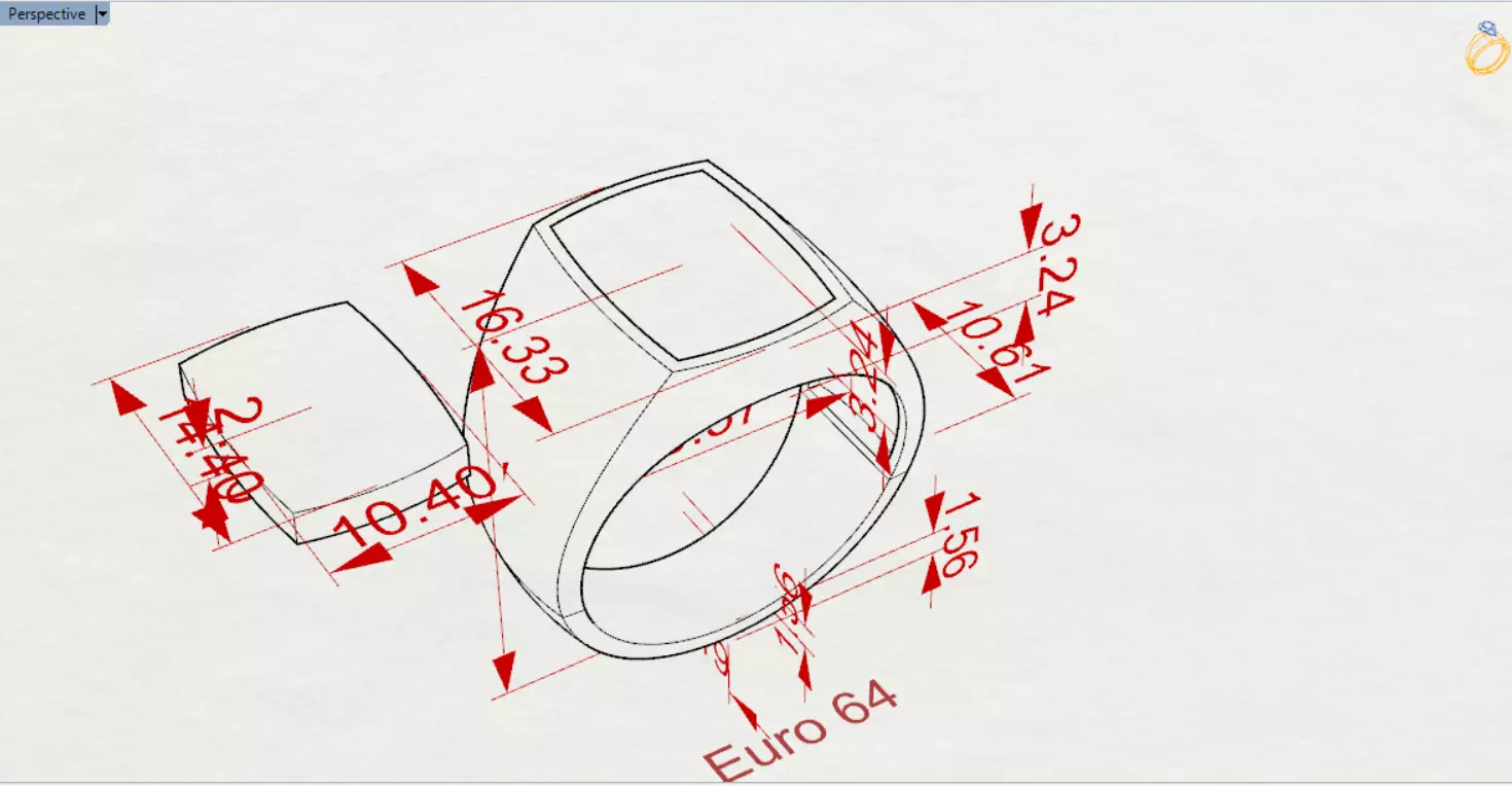 Man Gold Signet STL Ring with Onyx Stone Model mr0246 3D print model_22
