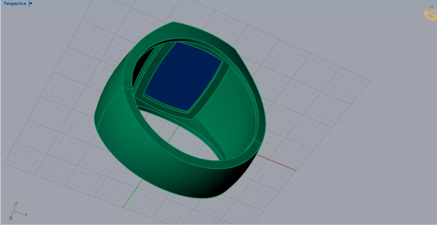 Man Gold Signet STL Ring with Onyx Stone Model mr0246 3D print model_5