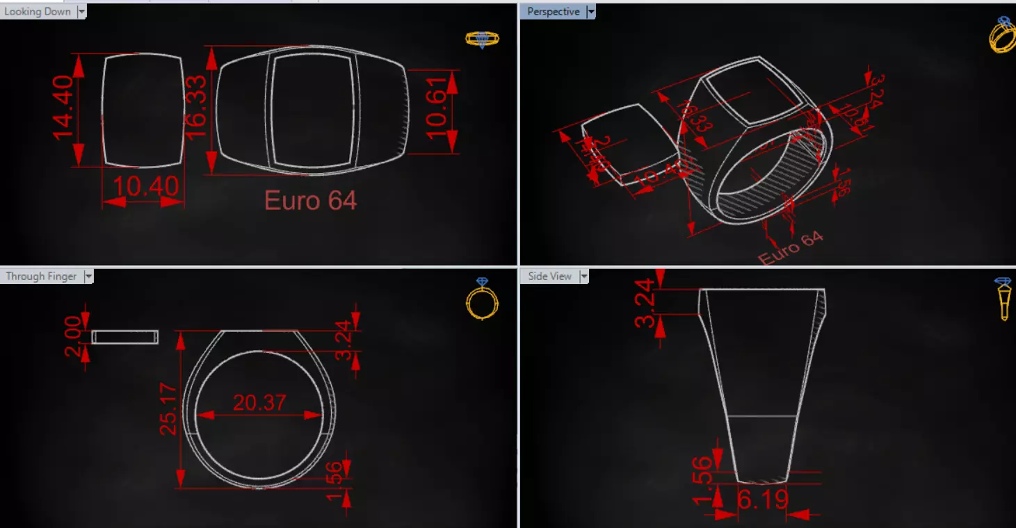 Man Gold Signet STL Ring with Onyx Stone Model mr0246 3D print model_20