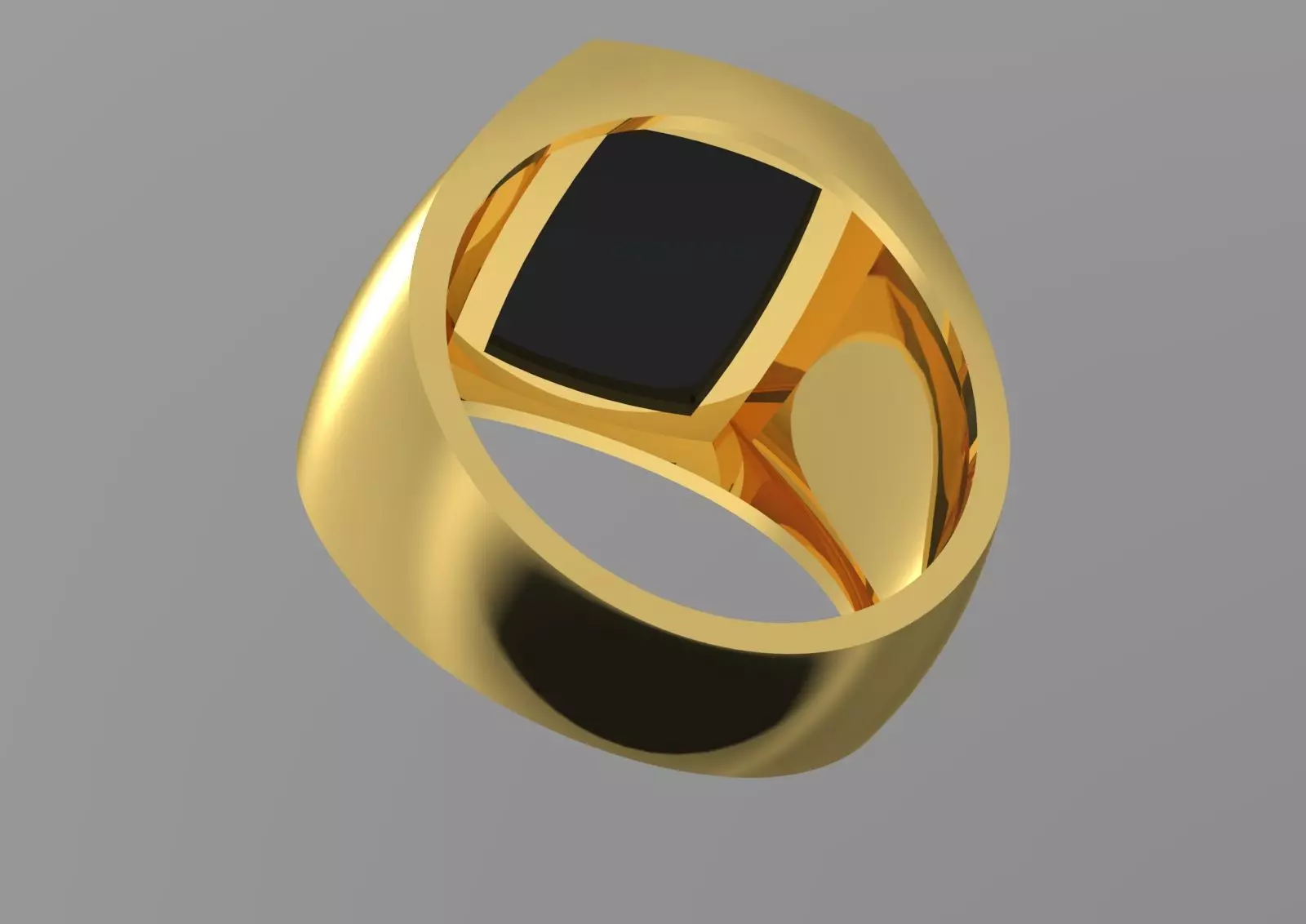 Man Gold Signet STL Ring with Onyx Stone Model mr0246 3D print model_13