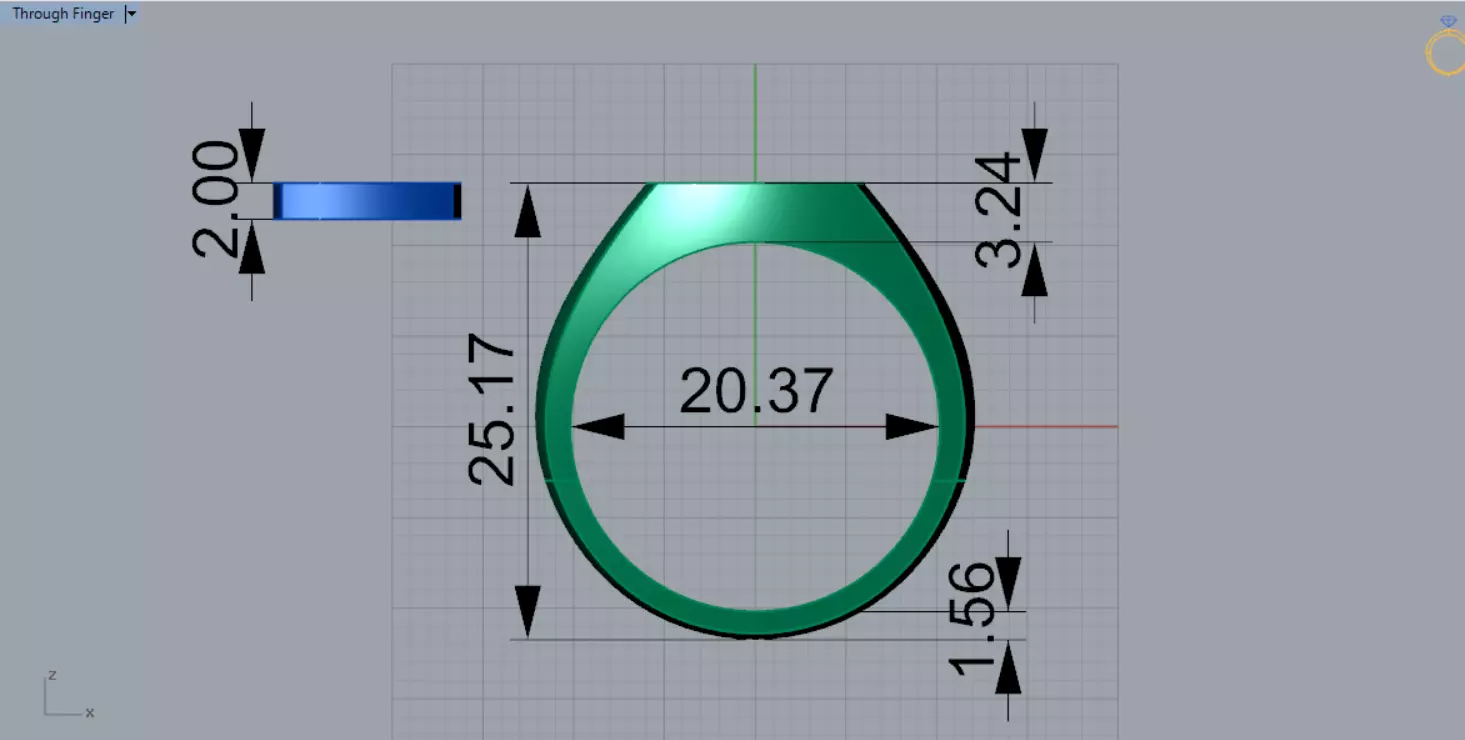 Man Gold Signet STL Ring with Onyx Stone Model mr0246 3D print model_11