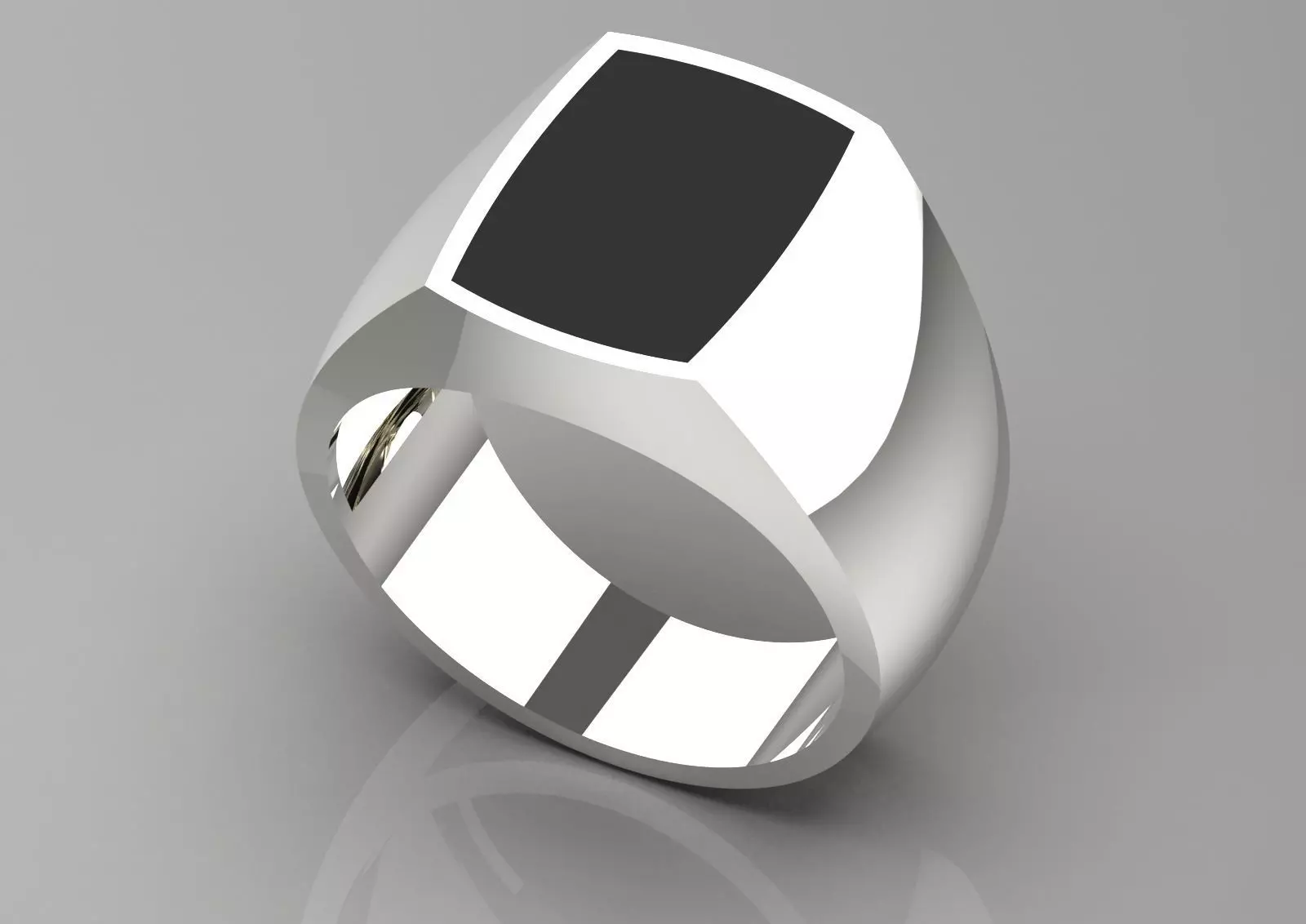 Man Gold Signet STL Ring with Onyx Stone Model mr0246 3D print model_17