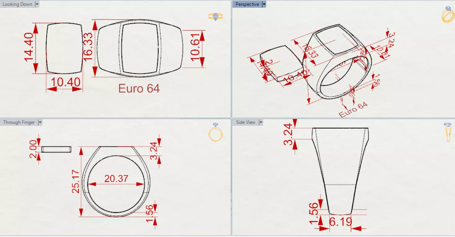 Man Gold Signet STL Ring with Onyx Stone Model mr0246 3D print model_21