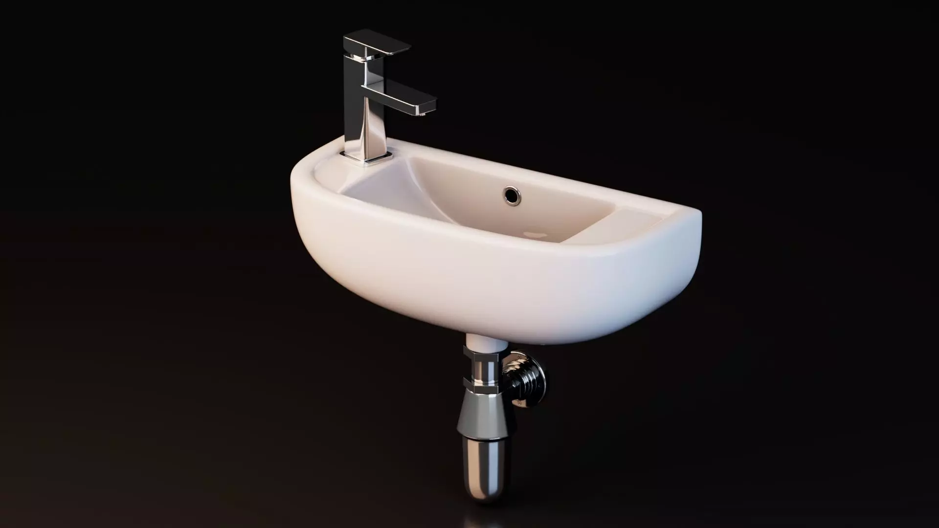 Wall Mounted Basins with Faucets Low-poly 3D model_3