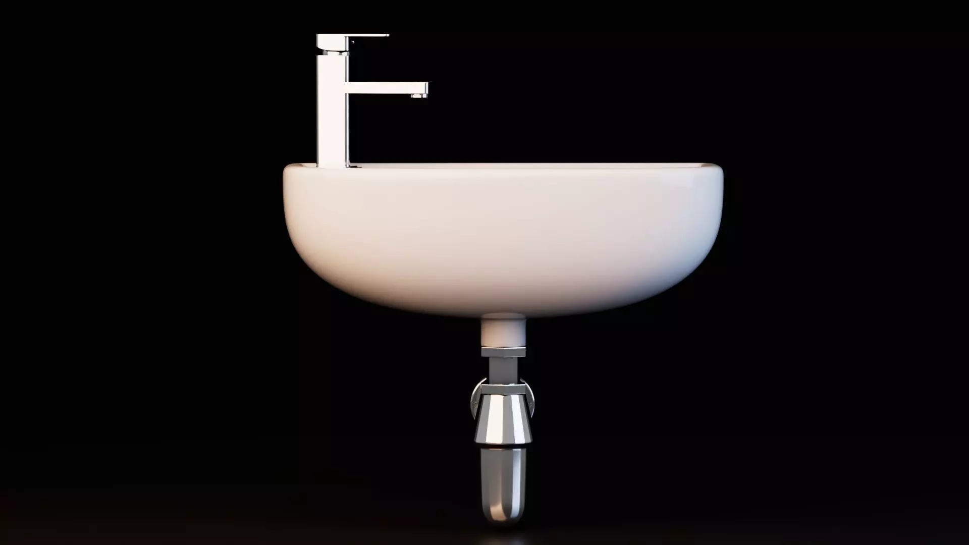 Wall Mounted Basins with Faucets Low-poly 3D model_4