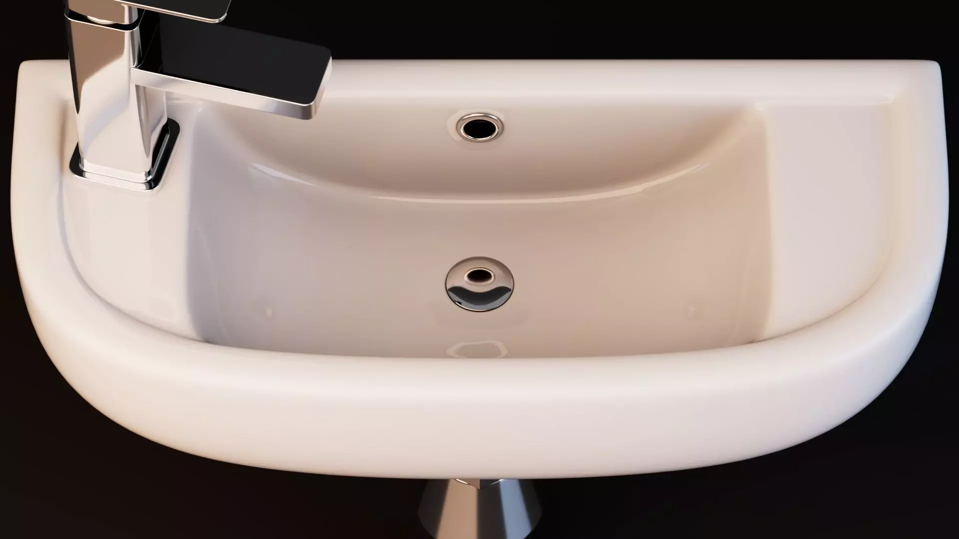 Wall Mounted Basins with Faucets Low-poly 3D model_7