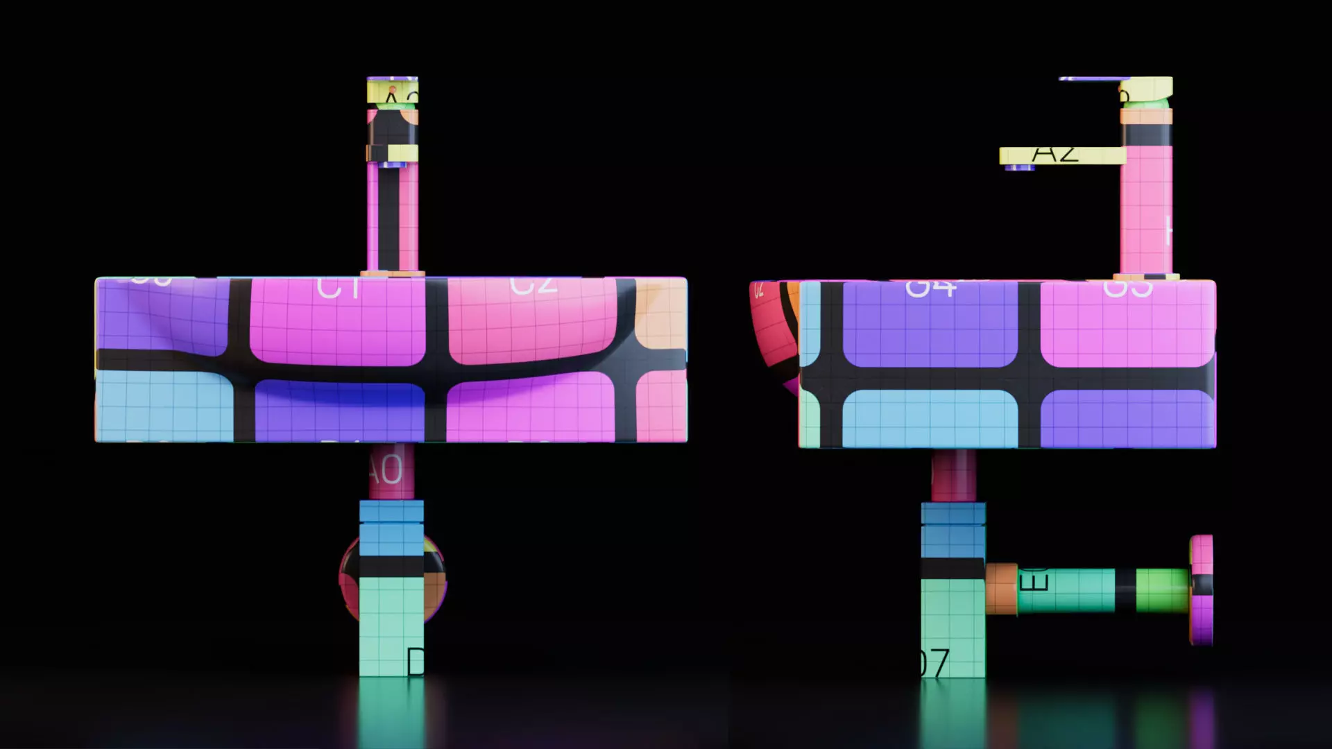 Wall Mounted Basins with Faucets Low-poly 3D model_20