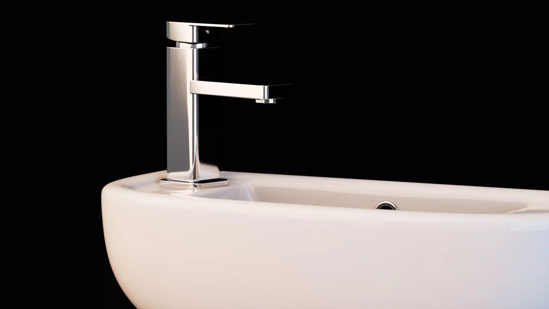 Wall Mounted Basins with Faucets Low-poly 3D model_6