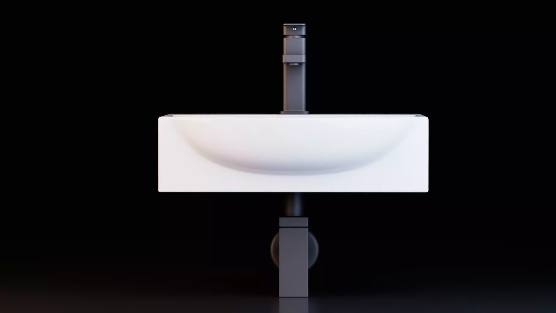 Wall Mounted Basins with Faucets Low-poly 3D model_9