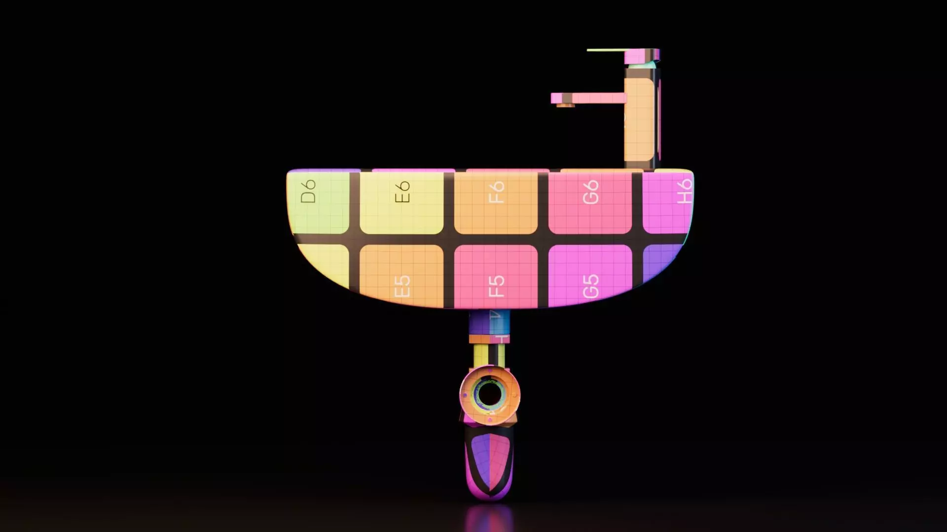 Wall Mounted Basins with Faucets Low-poly 3D model_19